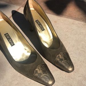 Escada Vintage Elegant High Heel Leather  size 9